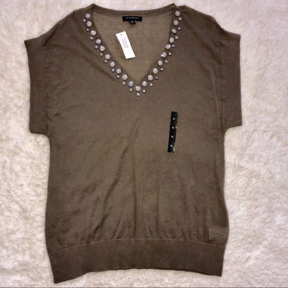Banana Republic Beaded Front Sweater